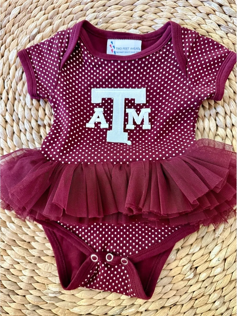 Two Feet Ahead Texas A&M Onesie with Tutu Sz Newborn
